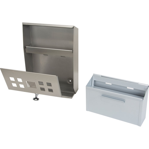 Smoking Receptacle, Wall-Mount, Stainless Steel, 1.6 Litres Capacity, 13-4/5" Height Cintas