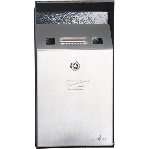 Smoking Receptacle, Wall-Mount, Stainless Steel, 1 Litre Capacity, 11-4/5" Height Cintas