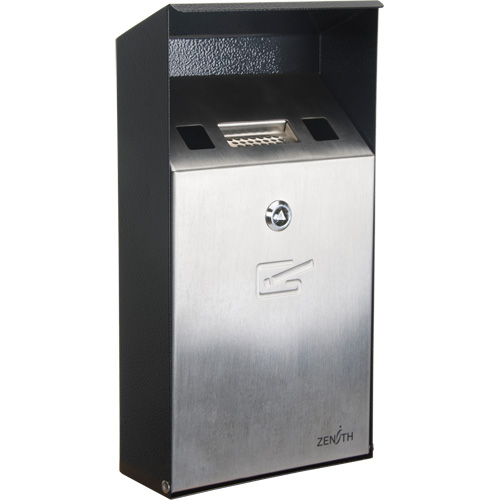 Smoking Receptacle, Wall-Mount, Stainless Steel, 1 Litre Capacity, 11-4/5" Height Cintas