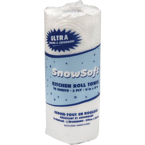 Snow Soft Premium Kitchen Towels, 2 Ply, 70 Sheets/Roll, 8" W, 11" L Cintas