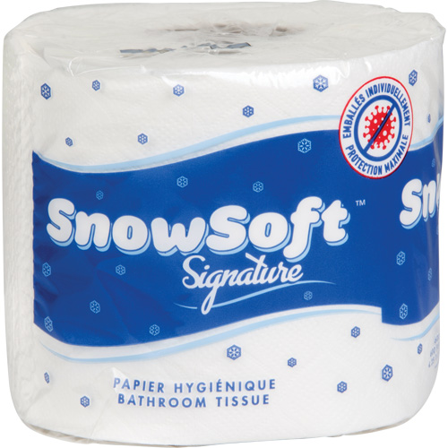 Papier hygi&eacute;nique de premi&egrave;re qualit&eacute; Snow Soft, 2 Pli, 600 Feuilles/Rouleu, Longueur 145', Blanc Cintas