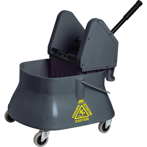 Champ Mop Bucket & Wringer, Down Press, 6.5 US Gal. (26 Quart)/7.5 US Gal. (30 Quarts), Grey Cintas