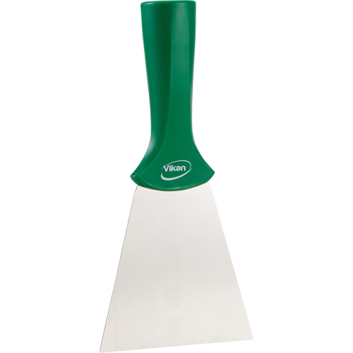 Grattoir en acier inoxydable avec poign&eacute;e montable sur manche, Vert, 4" la x 8" lo Cintas