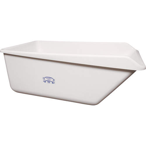 Angled Dump Tub with Drain, Plastic, White Cintas