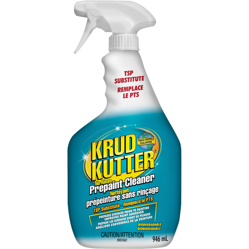 Nettoyant pour pr&eacute;peinture sans rinçage Substitut TSP Krud Kutter, 946 ml, Bouteille &agrave; g&acirc;chette Cintas