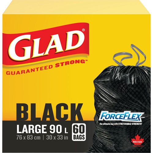 90L Garbage Bags, Regular, 30" W x 33" L, Black Cintas