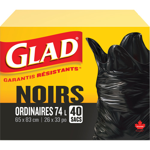 74L Garbage Bags, Regular, 26" W x 33" L, Black Cintas