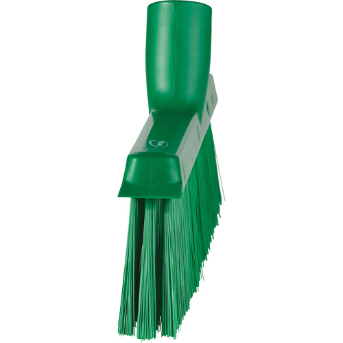 Dustpan Broom with Angled Thread, Medium Bristles, 10", Polyester, Green Cintas
