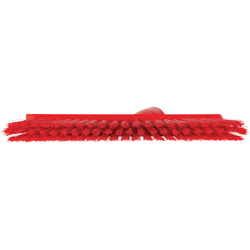 Dustpan Broom with Angled Thread, Medium Bristles, 10", Polyester, Red Cintas