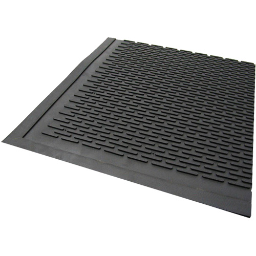 Tapis dext&eacute;rieur, Caoutchouc, Grattoir Type, Motif Plein, 3' x 5', Noir Cintas