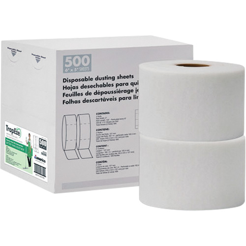 TrapEze&reg; Double Roll Disposable Dusting Sheets, Polyester, White Cintas