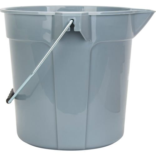 Round Bucket with Pouring Spout, 2.64 US Gal. (10.57 qt.) Capacity, Grey Cintas