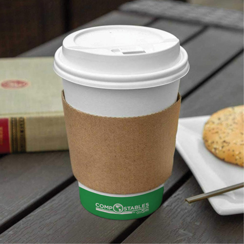 Manchons Kraft pour gobelet de caf&eacute;, Papier, 12 oz - 20 oz, Brun Cintas