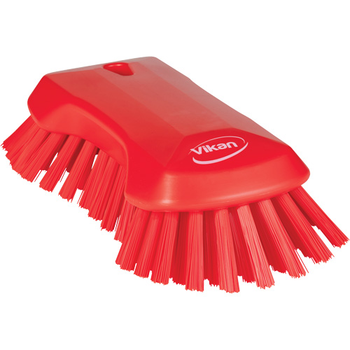 Brosse &agrave; main, Soies Tr&egrave;s ferme, Longueur de 9-1/10", Rouge Cintas