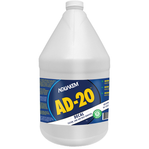 D&eacute;tachant &eacute;cologique de qualit&eacute; industrielle pour le calcium, chaux et rouille AD2 Decal &eacute;tiquette blanche, Cruche Cintas