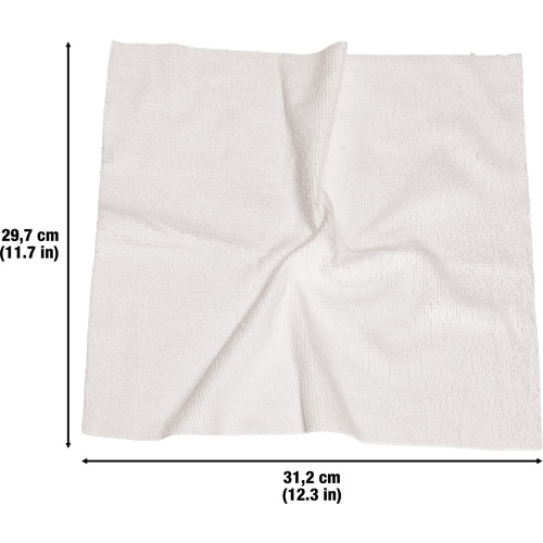 Chiffons lavables pour le nettoyage, Microfibre, Blanc Cintas