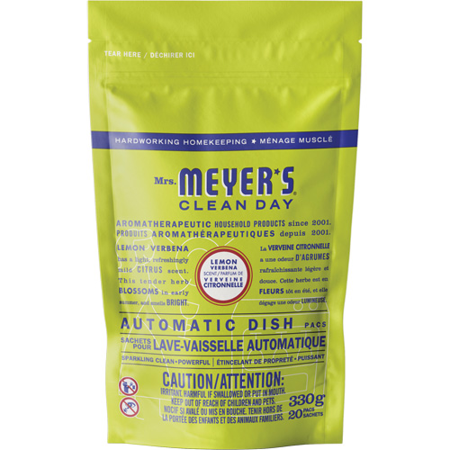 Sachets de d&eacute;tergent pour lave-vaisselle automatique Mrs. Meyer's Clean Day, Capsules, 330 g, Verveine citronnelle Cintas