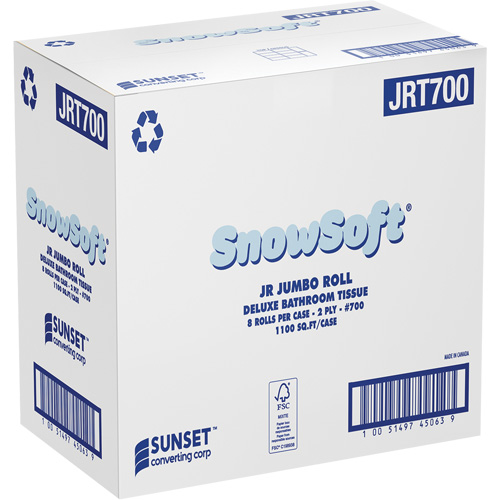 Papier hygi&eacute;nique de luxe Snowsoft, Rouleau G&eacute;ant, 2 Pli, Blanc Cintas