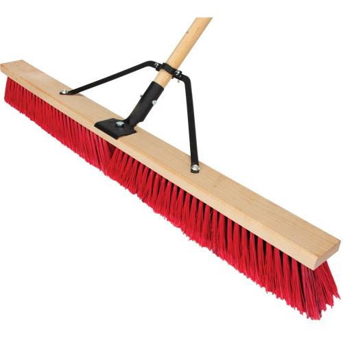 Push Broom with Braced Handle, 36", Medium, PVC Bristles Cintas