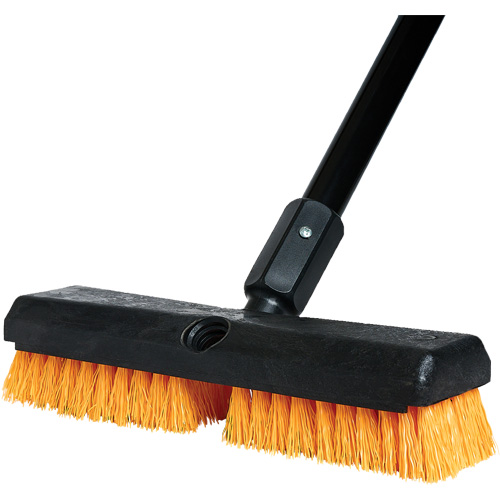 Brosse de nettoyage avec manche, 10" l, Soies Polypropyl&egrave;ne, Noir/Rouge Cintas