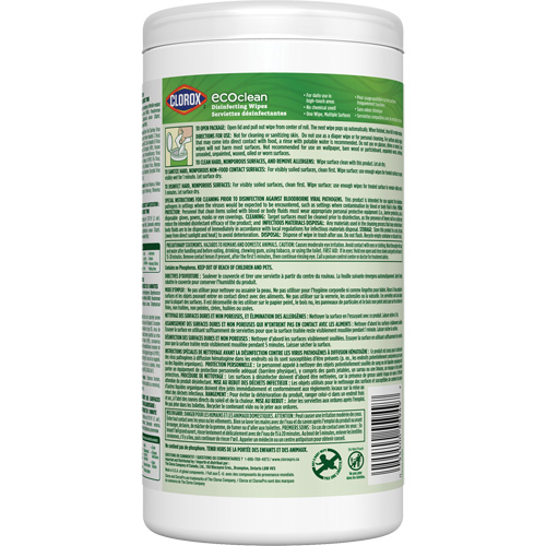Lingettes d&eacute;sinfectantes EcoClean, 75 lingettes Cintas