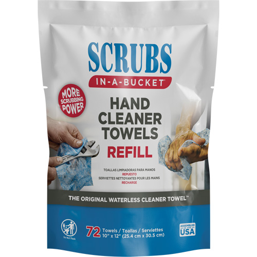 Recharge d'essuie-mains nettoyants, 72 lingettes, 10" x 12" Cintas