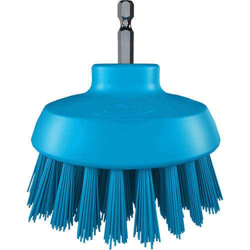 HyDrive Round Drill Brush, Extra Stiff Bristles, 3-1/10" Long, Blue Cintas