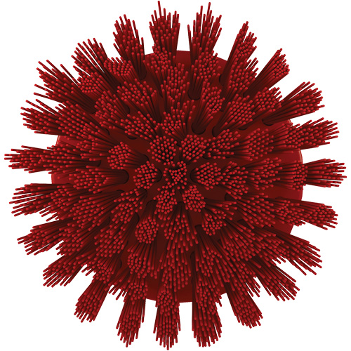 Brosse ronde HyDrive pour perceuse, Soies Tr&egrave;s ferme, Longueur de 3-1/10", Rouge Cintas