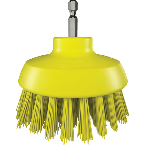 HyDrive Round Drill Brush, Extra Stiff Bristles, 3-1/10" Long, Yellow Cintas