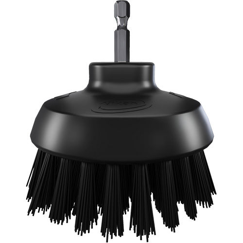 Brosse ronde HyDrive pour perceuse, Soies Tr&egrave;s ferme, Longueur de 3-1/10", Noir Cintas