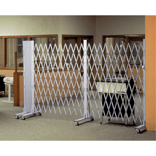 Portable Expanding Gates, Interlocking, 144" L x 73.5" H, Silver Cintas