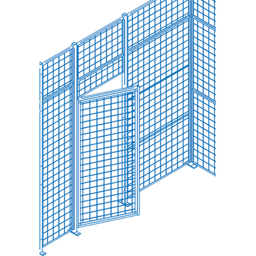 Wire Mesh Partition Components - Swing Doors, 3' W x 7' H Cintas