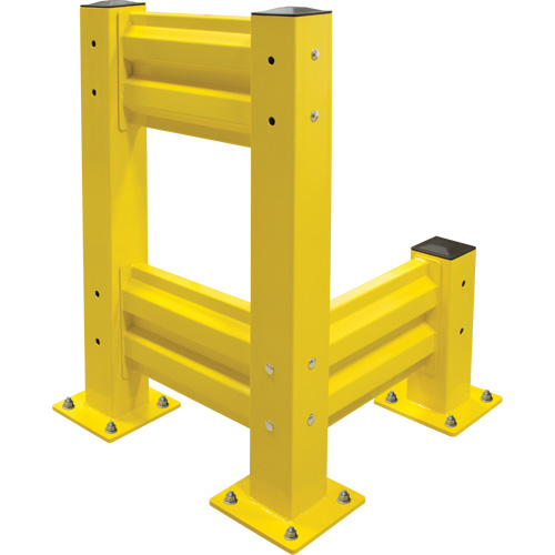 Barri&egrave;re de s&eacute;curit&eacute; de qualit&eacute; industrielle, Acier, 19" lo x 12" h, Jaune s&eacute;curit&eacute; OSHA Cintas
