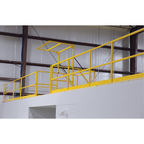 Mezzanine Safety Gate, 68-1/2" L x 42" H, 80-1/16" Raised, Yellow Cintas