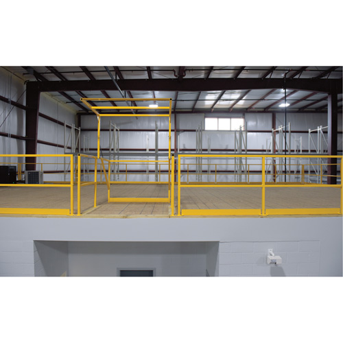 Mezzanine Safety Gate, 68-1/2" L x 42" H, 80-1/16" Raised, Yellow Cintas