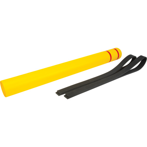 Polyethylene Bollard Cover, 4-1/2" Dia. x 52" L, Red/Yellow Cintas
