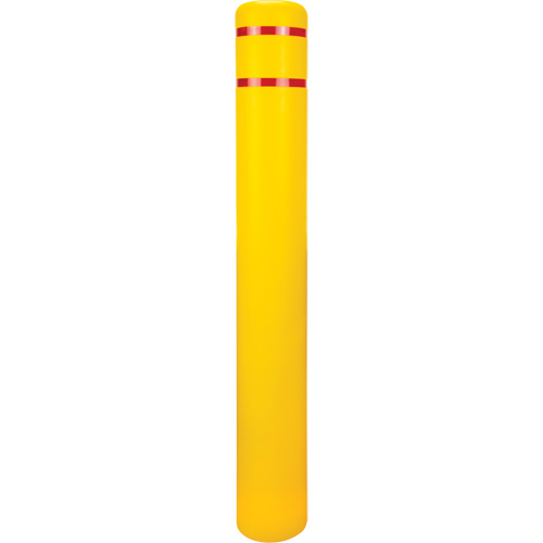 Capuchon en poly&eacute;thyl&egrave;ne pour borne de protection, 6-5/8" dia. x 52" l, Rouge/Jaune Cintas