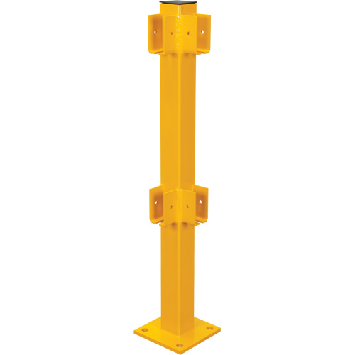 Poteau de coin pour garde-corps l&eacute;gers, Acier, 42" h, Jaune s&eacute;curit&eacute; OSHA Cintas