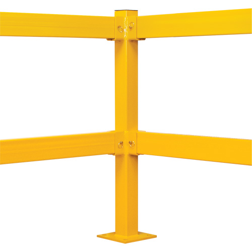 Poteau de coin pour garde-corps l&eacute;gers, Acier, 42" h, Jaune s&eacute;curit&eacute; OSHA Cintas