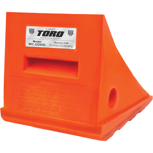 25 Ton General Purpose Wheel Chock, Urethane, Orange Cintas