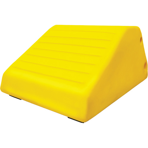 255 Ton Large Equipment Wheel Chock with Handle & Hole, Urethane, Yellow Cintas