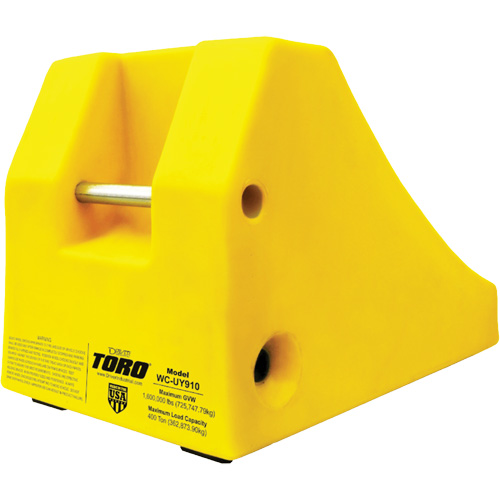 400 Ton Large Equipment Wheel Chock with Handle & Hole, Urethane, Yellow Cintas