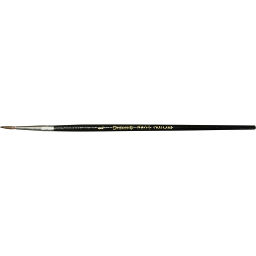 Black Pointed Bristle Artist Brush, 2.5 mm Brush Width, Camel Hair, Wood Handle Cintas