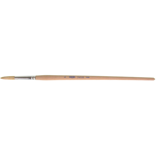 Pinceau de forme ronde en soies blanches pures pour marquage, Largeur de la brosse de 9/32", Soie blanche, Manche &agrave; Bois Cintas