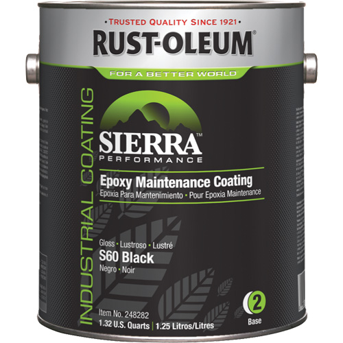 Rev&ecirc;tement dentretien &eacute;poxydique &agrave; base deau Sierra S60 Partie 2 Couche de fond, Gallon, Noir Cintas
