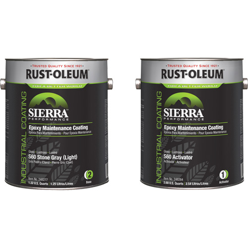 Trousse de rev&ecirc;tement dentretien &eacute;poxydique &agrave; base deau Sierra S60, Gallon, Gris Cintas