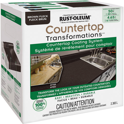 Syst&egrave;me de rev&ecirc;tement mouchet&eacute; pour comptoir Countertop Transformations, 2,37 L, Trousse, Tache brune Cintas