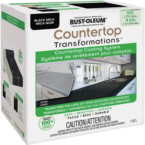 Syst&egrave;me de rev&ecirc;tement au mica pour comptoir Countertop Transformations, 1,42 L, Trousse, Mica noir Cintas