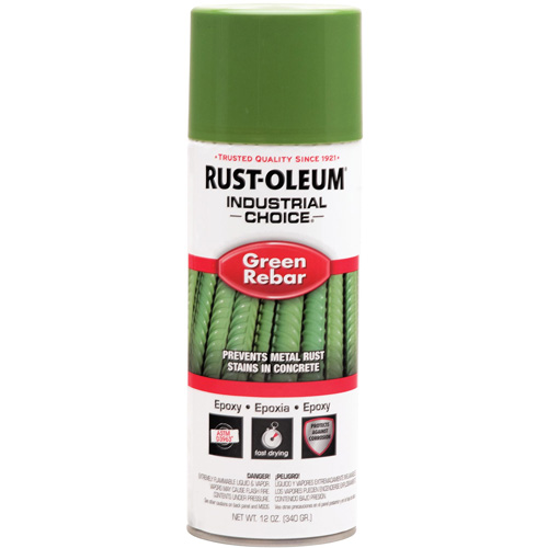 A&eacute;rosol &eacute;poxydique pour barre d'armature du syst&egrave;me Industrial Choice RB1600, Vert de barre d'armature, 12 oz liq., Canette a&eacute;rosol Cintas