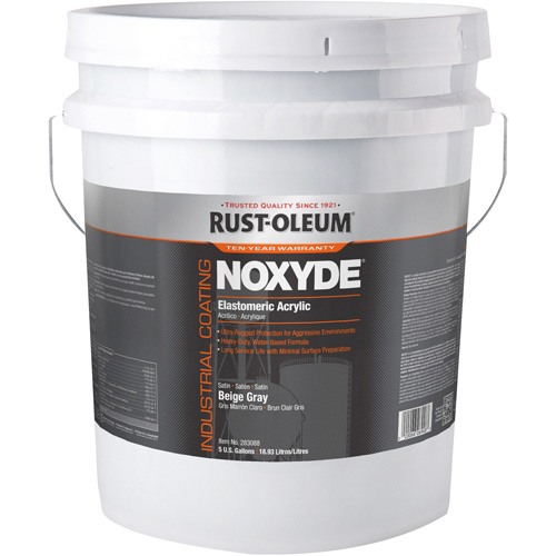 Noxyde Elastomeric Acrylic Coating, 5 gal., Pail, Grey Cintas